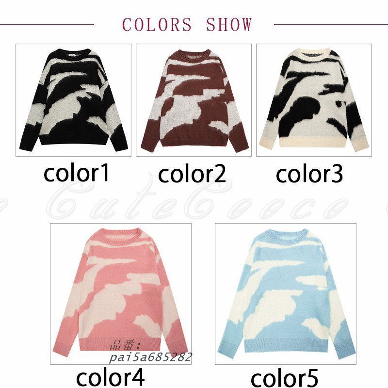 セーター メンズ アウター ニット 長袖 クルーネック おしゃれ ルームウェア お出かけ 着回し レジャー 重ね着 デザイン カップル 個性的 デート pai 5 a 685282