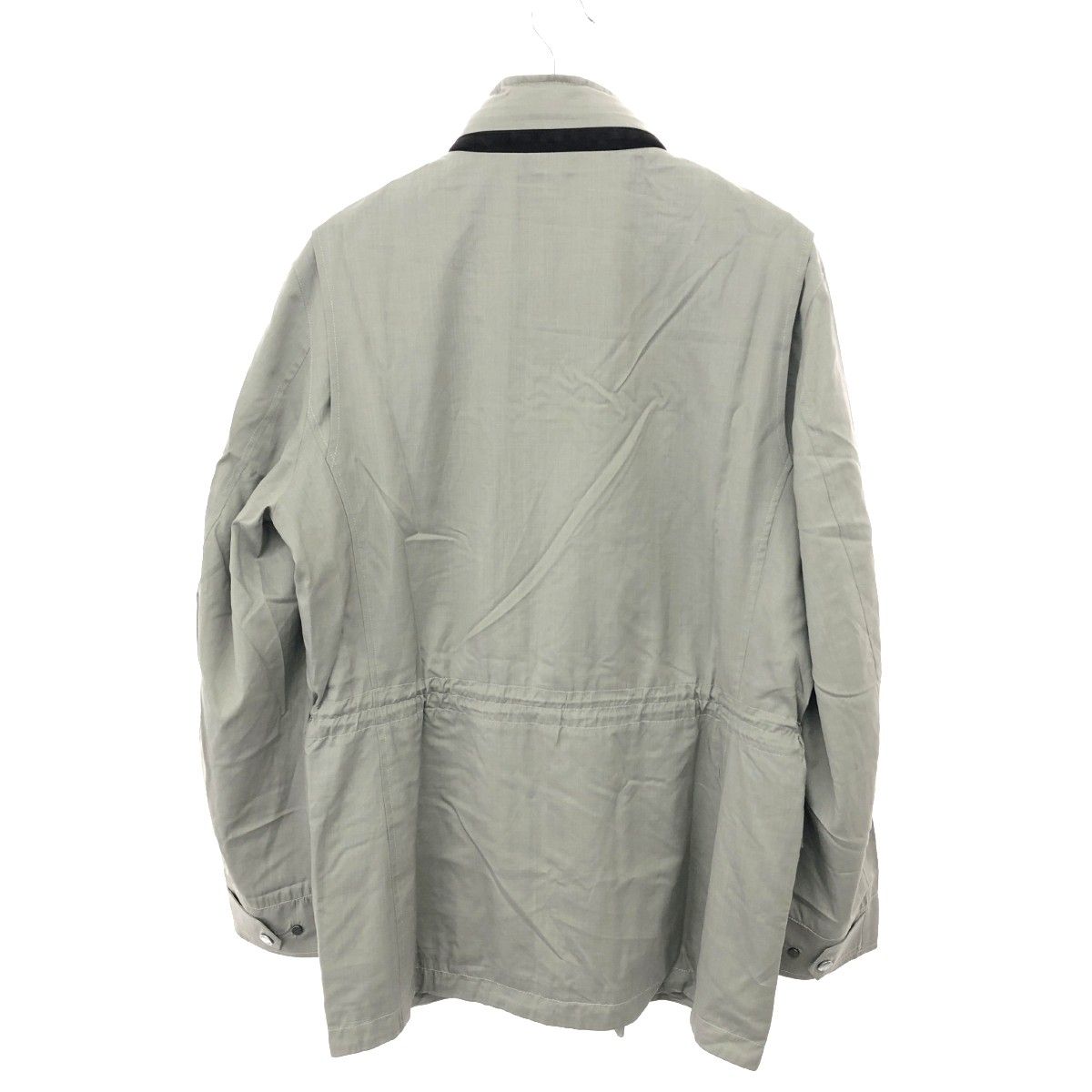 MOORER ムーレー ジップアップジャケット サイズ 50 フード収納 ナイロン ウール シルク グレー グレージュ メンズ 241019000430