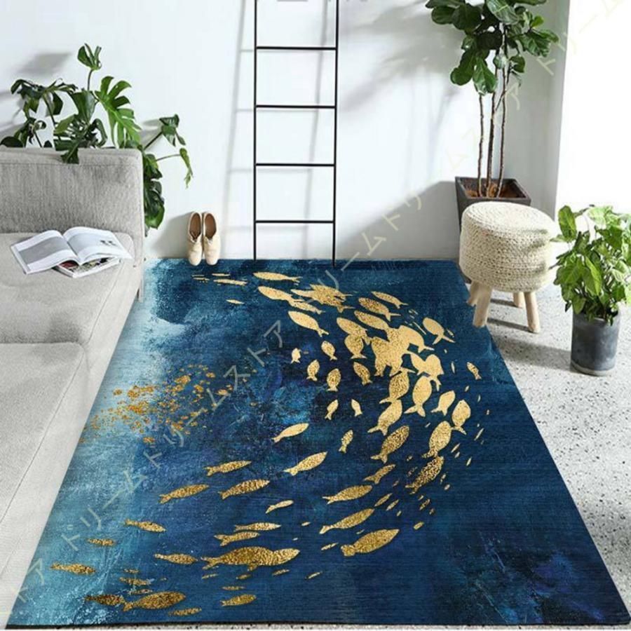 カーペット 140x200cm 滑り止め 洗える 2畳 ラグマット 花柄 海 カーペット 140x200cm 滑り止め 洗える 2畳 ラグマット 花柄 海