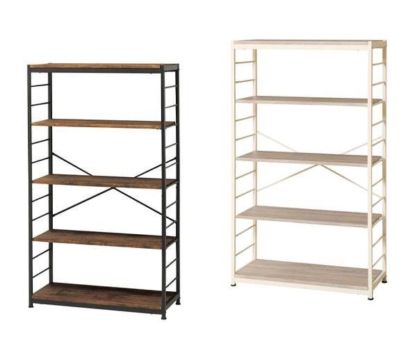 ☆特大ＳＡＬE☆オープンラック 5段 木製 アイアン 棚 本棚 幅84cm 奥行35cm 高さ145.5cm ヴィンテージ レトロ おしゃれ オープンシェルフ ディスプレイ