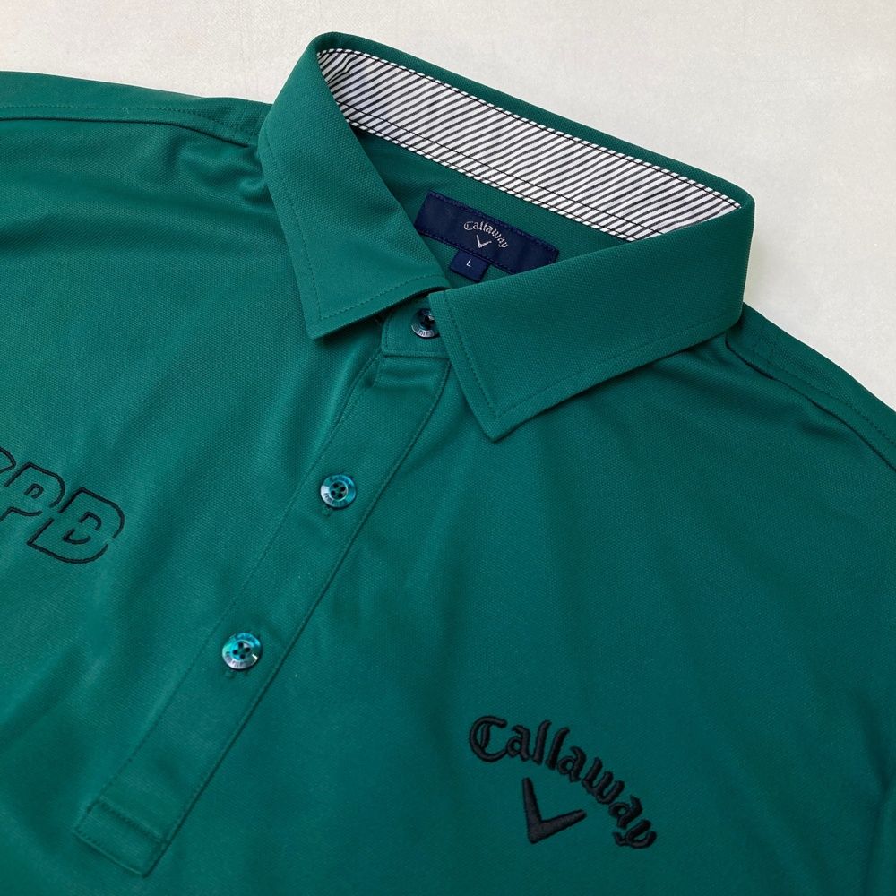 サイズ：L CALLAWAY キャロウェイ 長袖ポロシャツ グリーン系