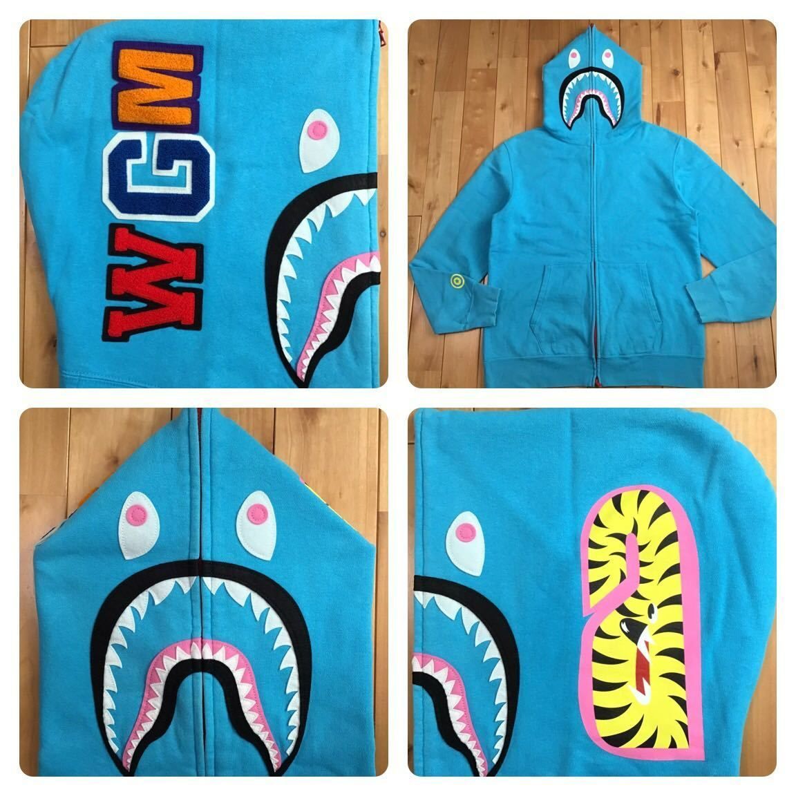 ☆XL☆ 2010年 ネオン シャーク パーカー NEON shark full zip hoodie 