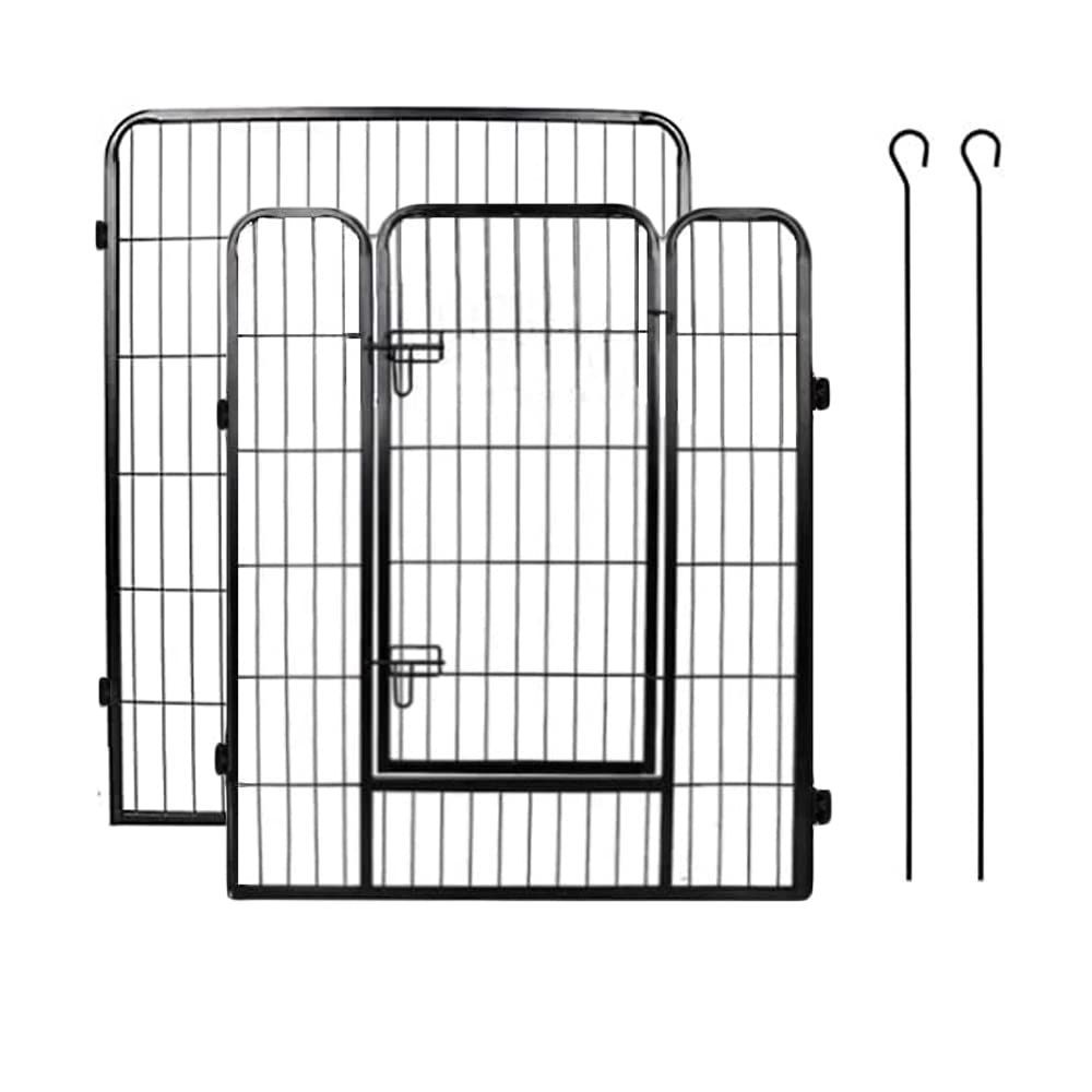 新着商品 DUDULIFE ペットフェンス 大型犬用 中型犬用 ペットケージ 折り畳み式 ペットサークル スチール製 複数連結 室内室外兼用 犬小屋 ペット用品 100X80cm-2枚