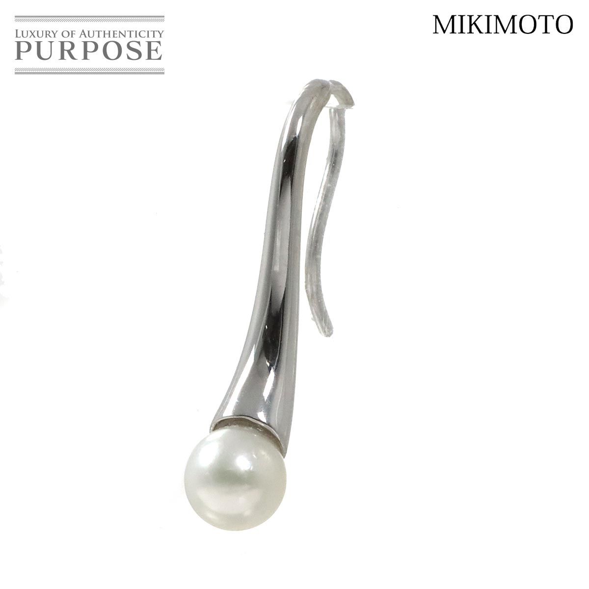 ミキモト MIKIMOTO アコヤ真珠 4.8mm フックピアス K18 WG ホワイトゴールド 750 パール 片方のみ 片耳 Pearl  Earring Pierced 90248278 - メルカリ