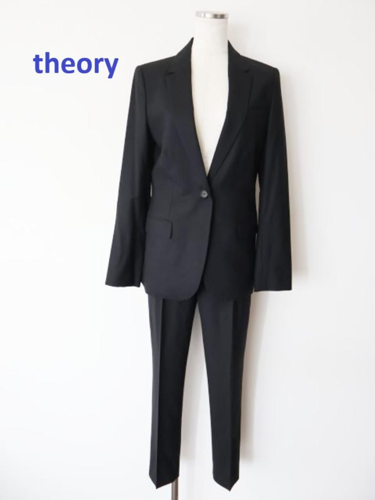 theory ブラック スーツセットアップ　パンツ 2 Theory セオリー セットアップ パンツスーツ フォーマル