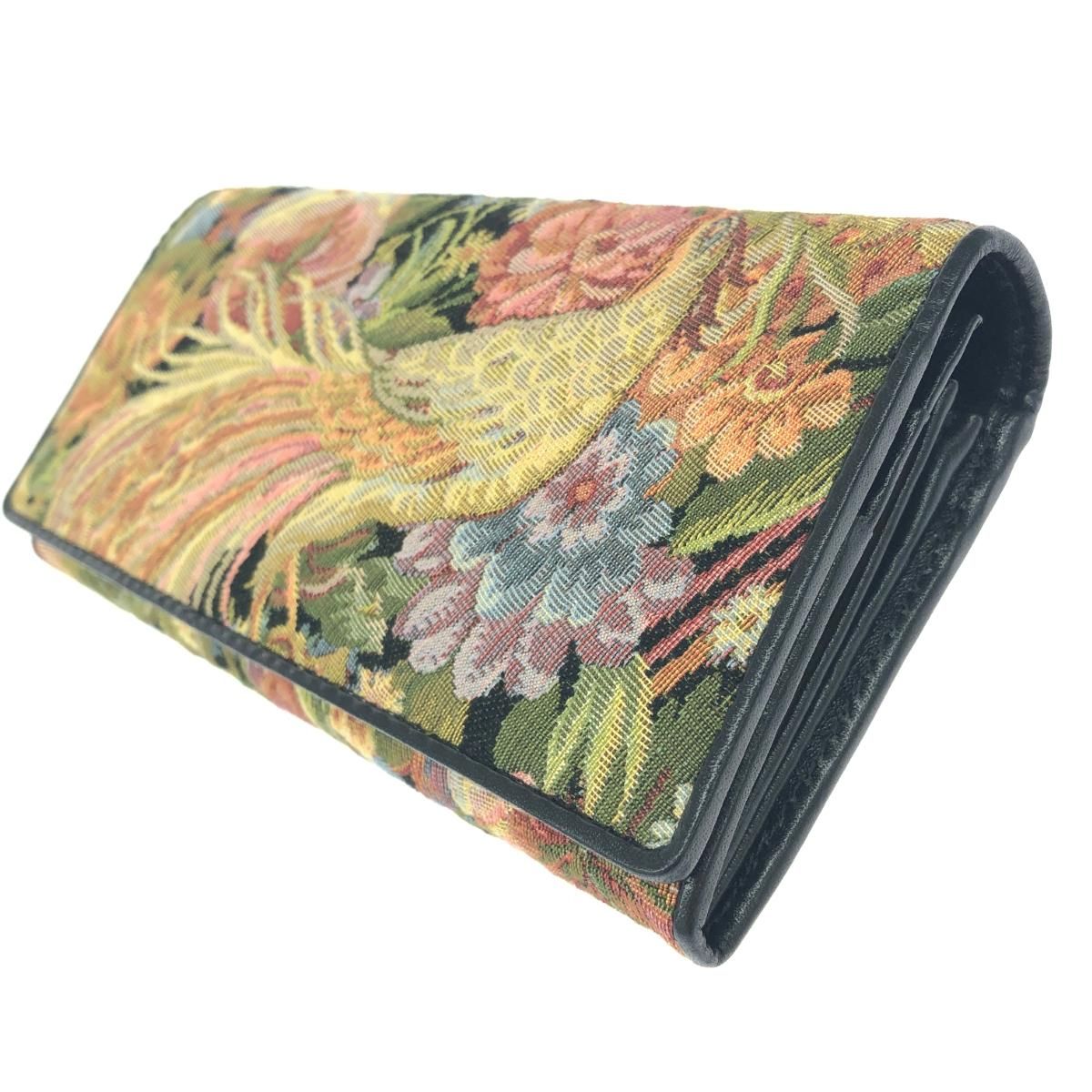 Think Bee シンクビー 二つ折り長財布 ゴブラン織り/花柄 マルチカラー