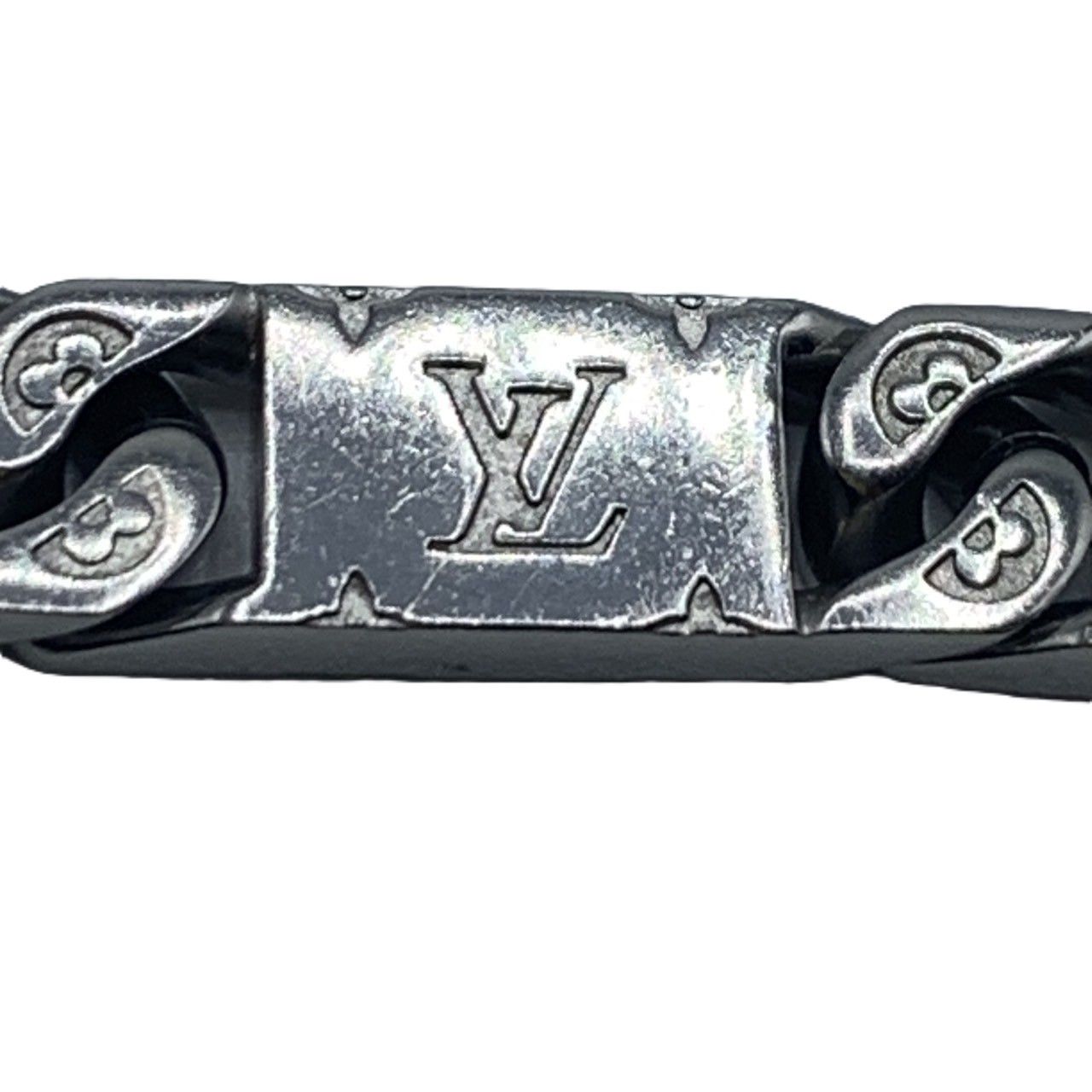 【美品】ルイヴィトン【LOUIS VUITTON】M00919 コリエ モノグラム タイドアップ モノグラムフラワー ネックレス シルバー メンズ  アクセサリー ファッションジュエリー LVイニシャル プレート MONOGRAM TIED UP NECKLACE【Aランク】【中古】 | 買取小町