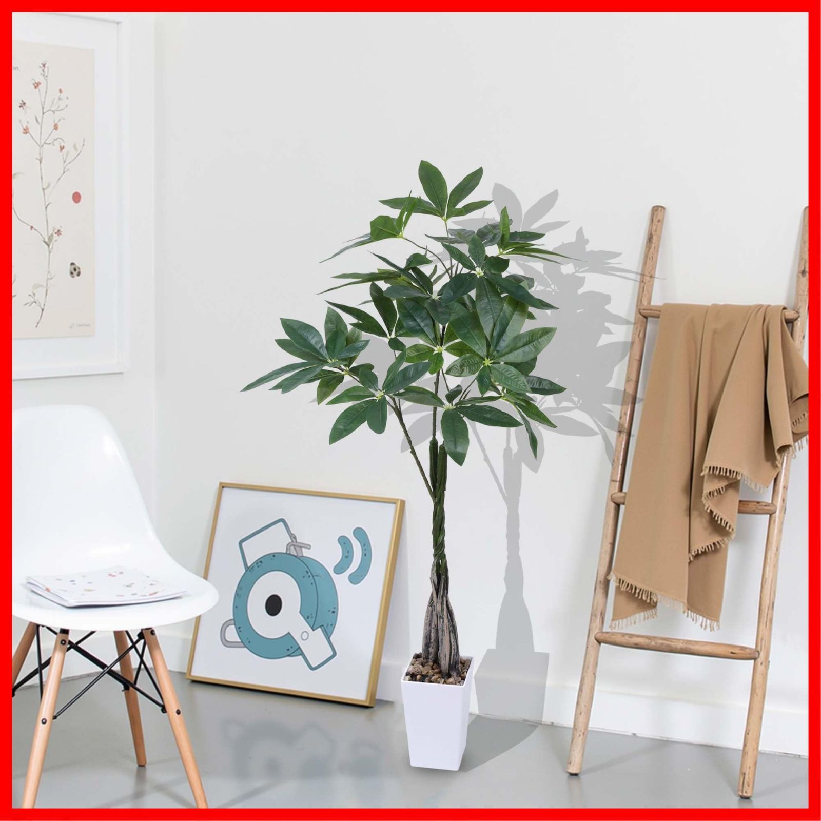 5☆大好評！ 即発送 デコレーション 観葉植物 オフィス ホーム インテリア おしゃれ 室内 空気清浄 パキラ 高さ110cm 光触媒 造花 観葉樹 装飾 フェイクグリーン 人工観葉植物 Yinleus