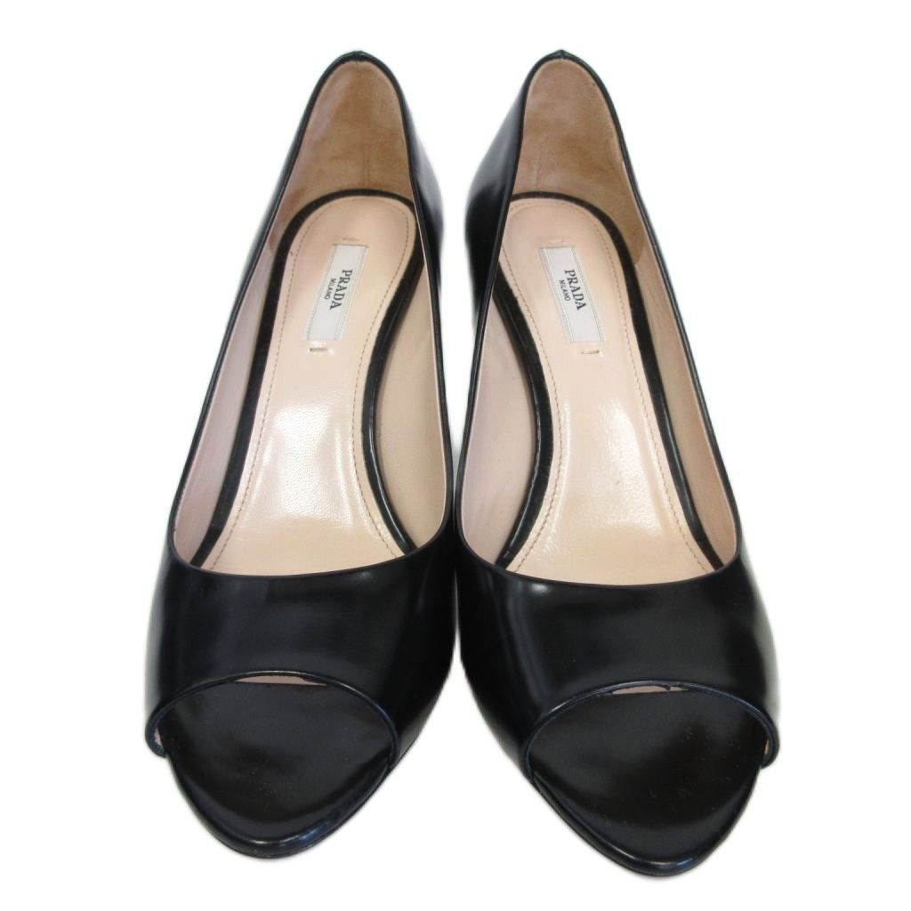 プラダ PRADA 極美品 クリアヒール パンプス オープントゥ