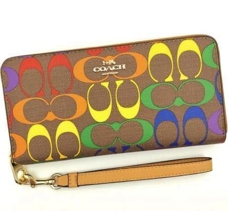 COACH コーチ 新品 レインボー 柄 長財布 レディース 小物 財布 W12