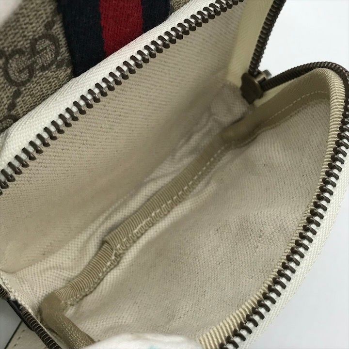 展示品 GUCCI グッチ GGスプリーム オフディア ミニ ショルダー バッグ 斜め掛け 671682 レディース PVC レザー ベージュ アイボリー a8830 展示品 GUCCI グッチ GGスプリーム オフディア ミニ ショルダー バッグ