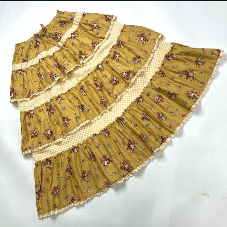 のみ ピンクハウス イエロー 花柄 段々スカート|2025年 春