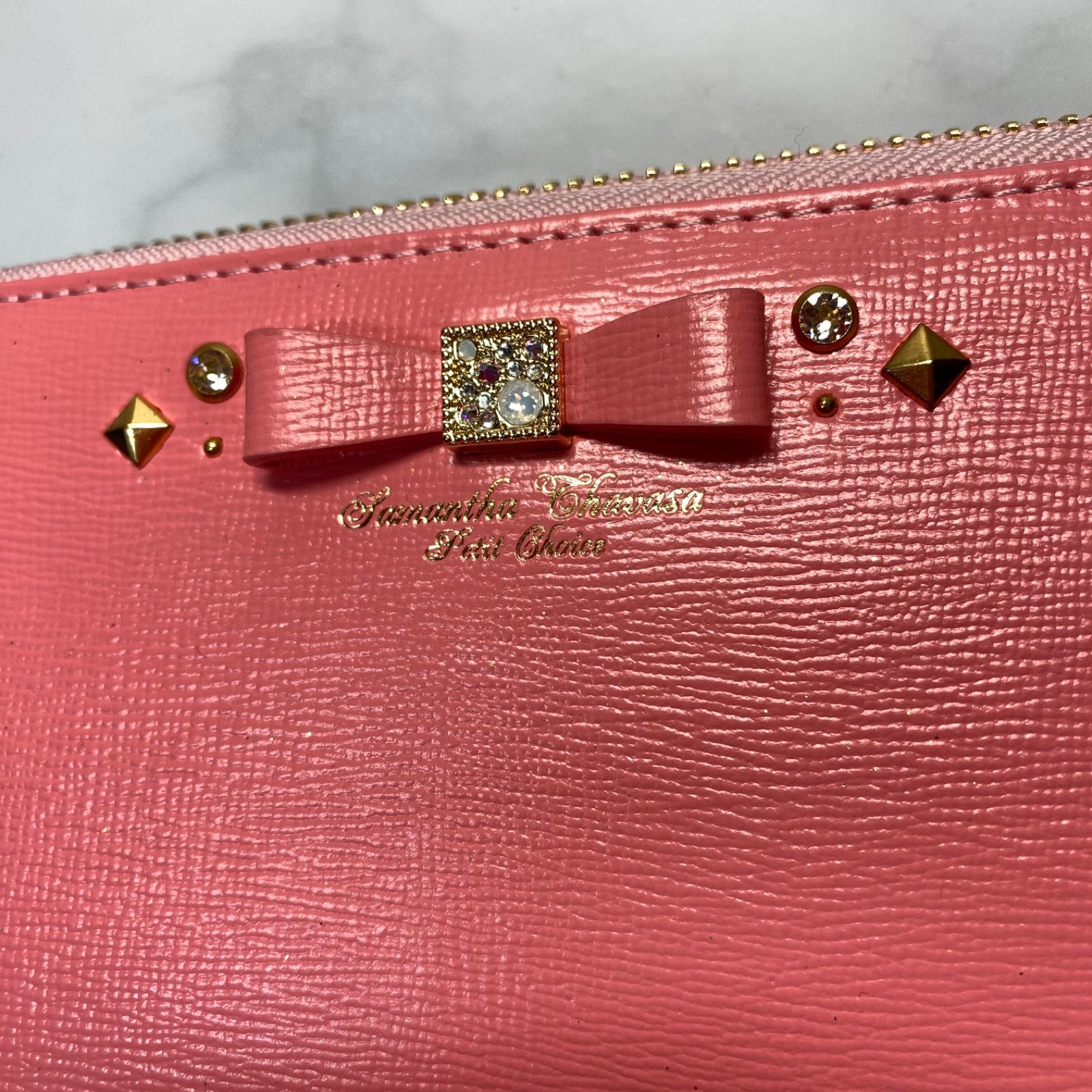 未使用 サマンサタバサプチチョイス 長財布 がま口 レザー ピンク Samantha Thavasa Petit Choice（サマンサタバサプチチョイス） 送料
