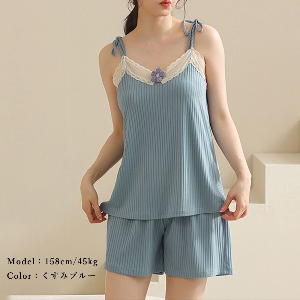 ルームウェア セットアップ ????パジャマ 夏 レディース 冷感タッチ キャミソール ショートパンツ 上下セット おしゃれ ナイトウェア 大人可愛い 部屋着 韓国寝巻き 涼し気レース室内着 お泊り服キャミ薄手 ホームウェアセット メルカリShops ルームウェア レディース パジャマ セットアップ 部屋着 可愛いパイナップル柄のプリント 7点セット キャミソール と ガウン と パンツ と ヘアバンド セットアップ 収納袋 薄手 ナイトウェア 春 夏 韓国風 かわいい