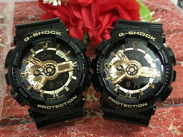 恋人たちのGショックペアウオッチ  G-SHOCK ペア腕時計  GSHOCK ジーショック カシオ 男女兼用 双子コーデ GA-110GB-1AJF Gショック ペア   ラッピング無料 メッセージカード手書きします クリスマス 