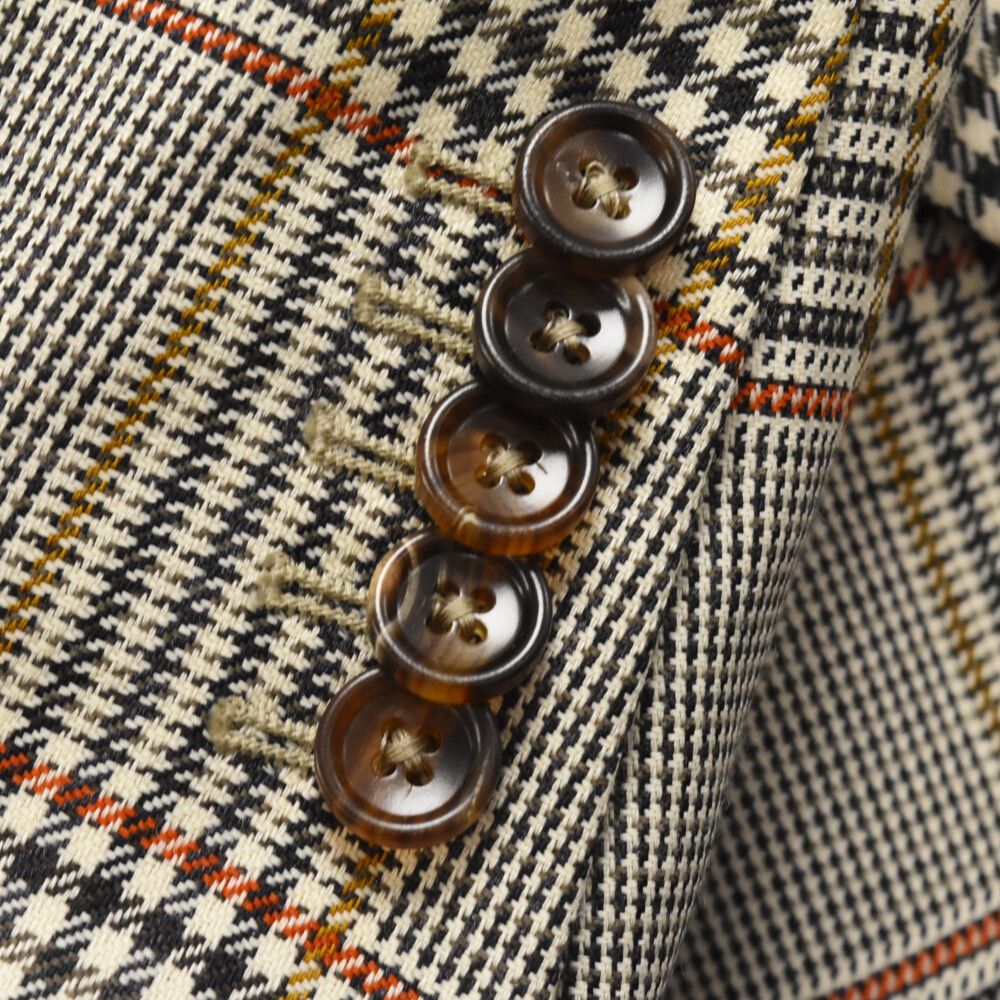 GUCCI (グッチ) 千鳥チェック総柄2Bウールシングルテーラード