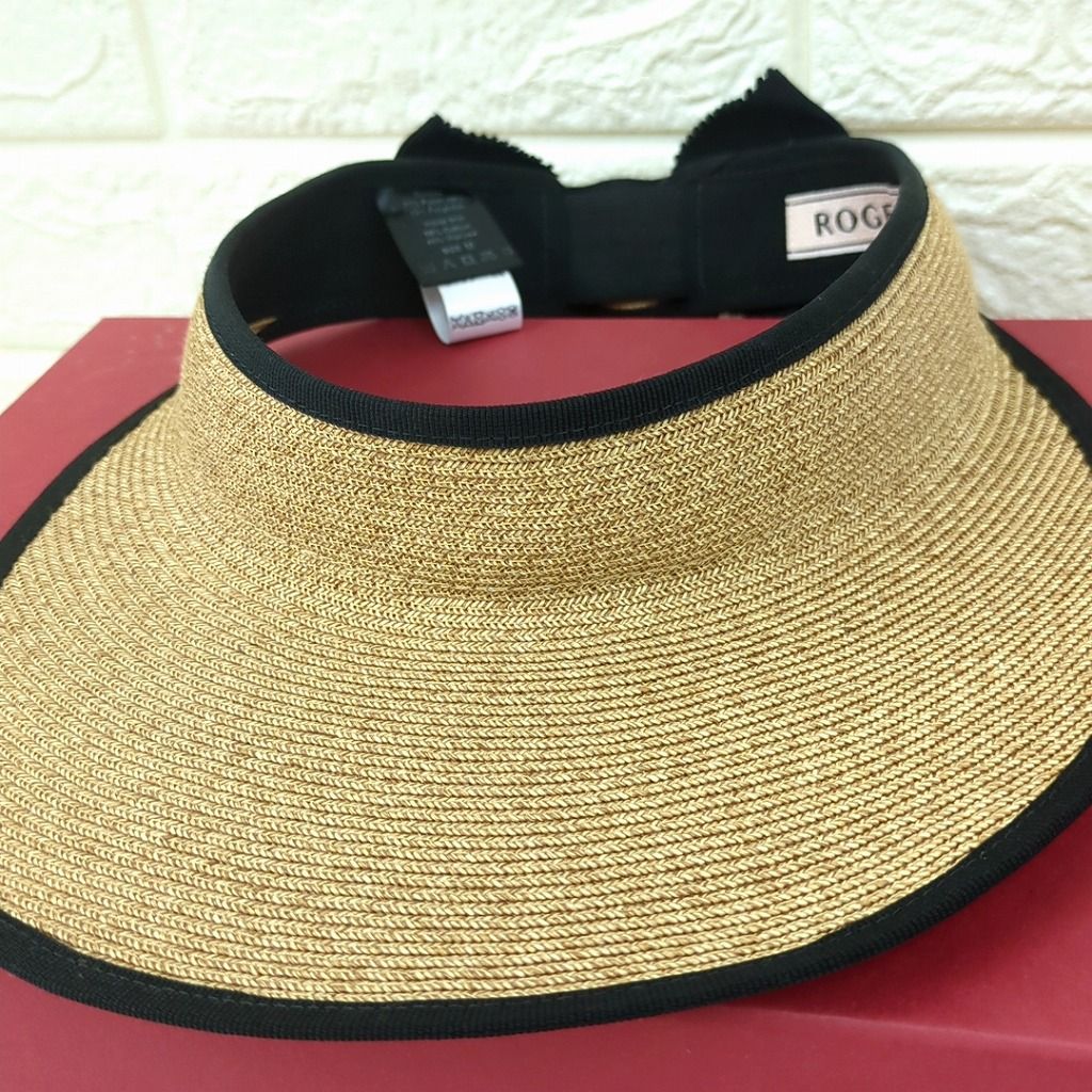 ROGER VIVIER ロジェヴィヴィエサンバイザーストロー帽子Mコスメ