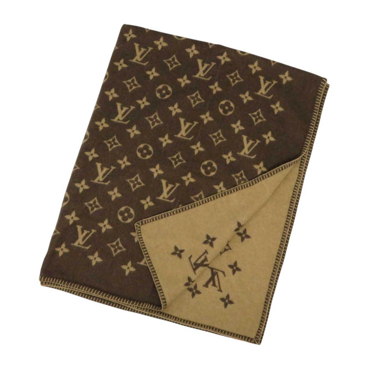 ルイヴィトン プレッド･ネオ モノグラム ブランケット M70439 ユニセックス ブラウン ベージュ LOUIS VUITTON アパレル 小物