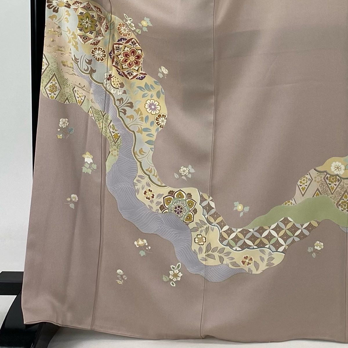 訪問着 身丈169.5cm 裄丈66.5cm M 袷 千總 落款 華文 草花 金彩