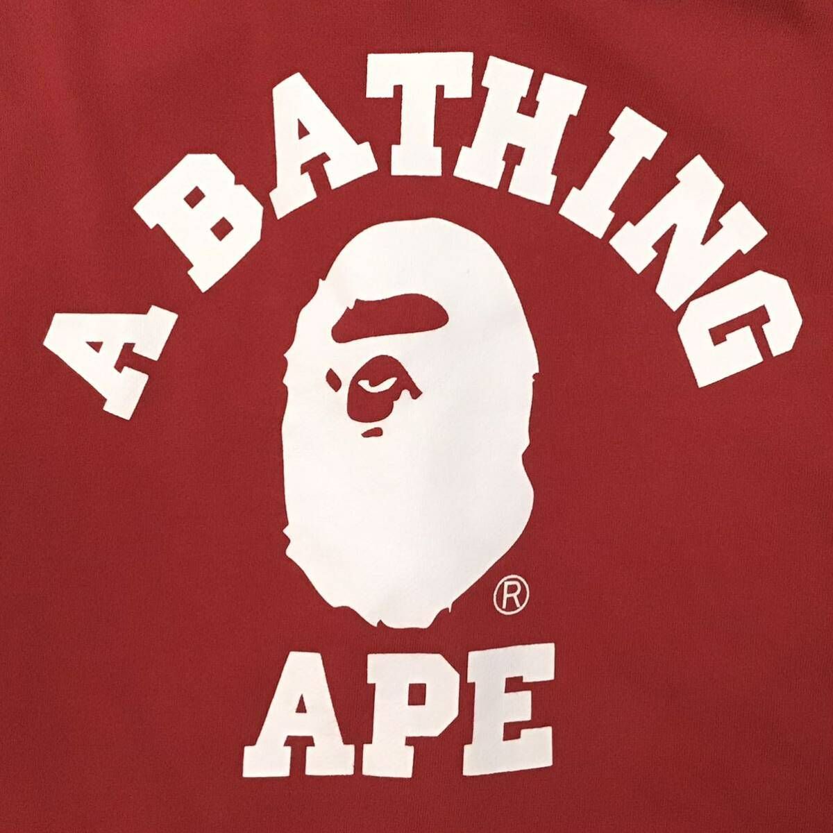 ☆XL☆ カレッジロゴ フルジップ パーカー Red a bathing ape BAPE 