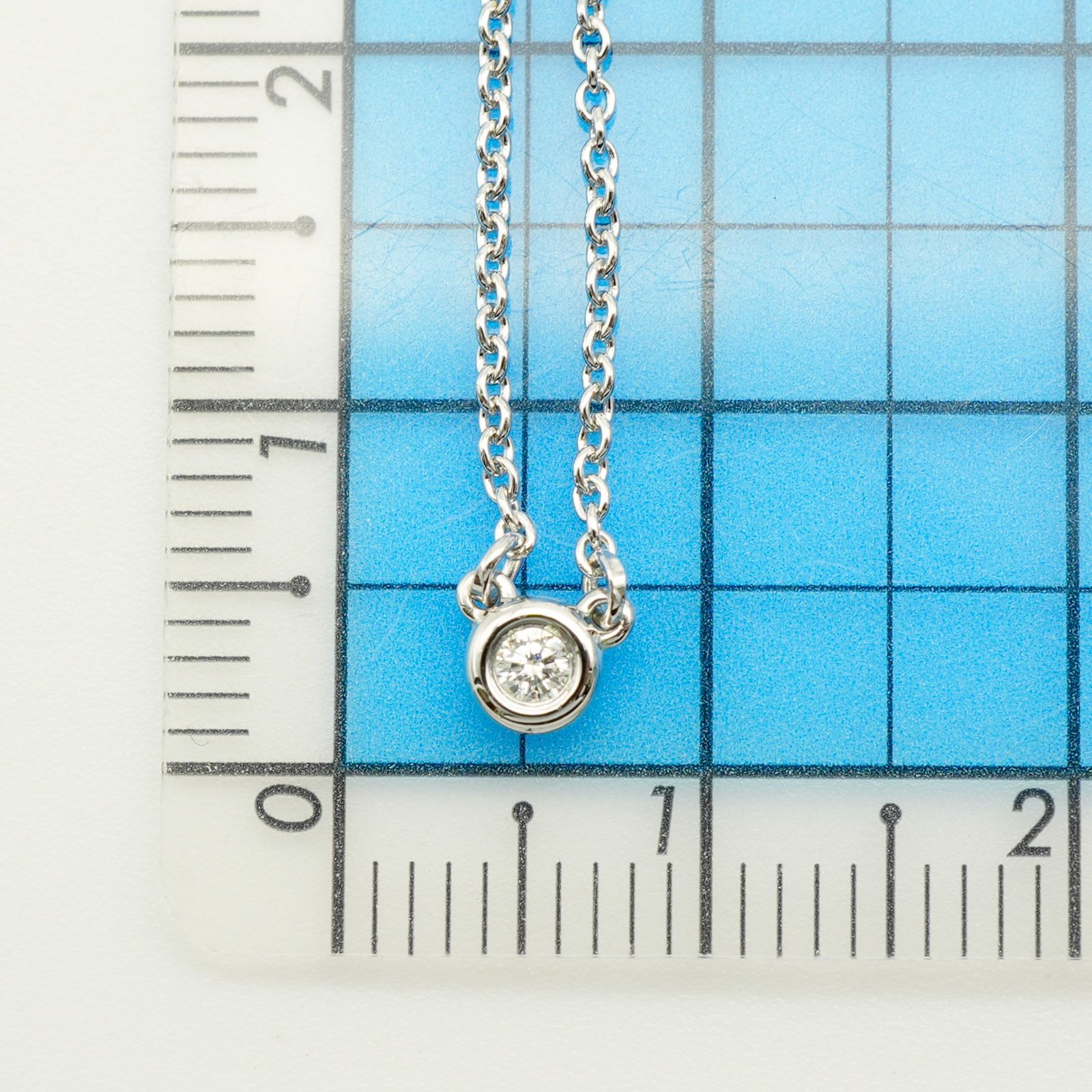 美品0.05ct ティファニー バイザヤード ダイヤ ネックレス/24-3936