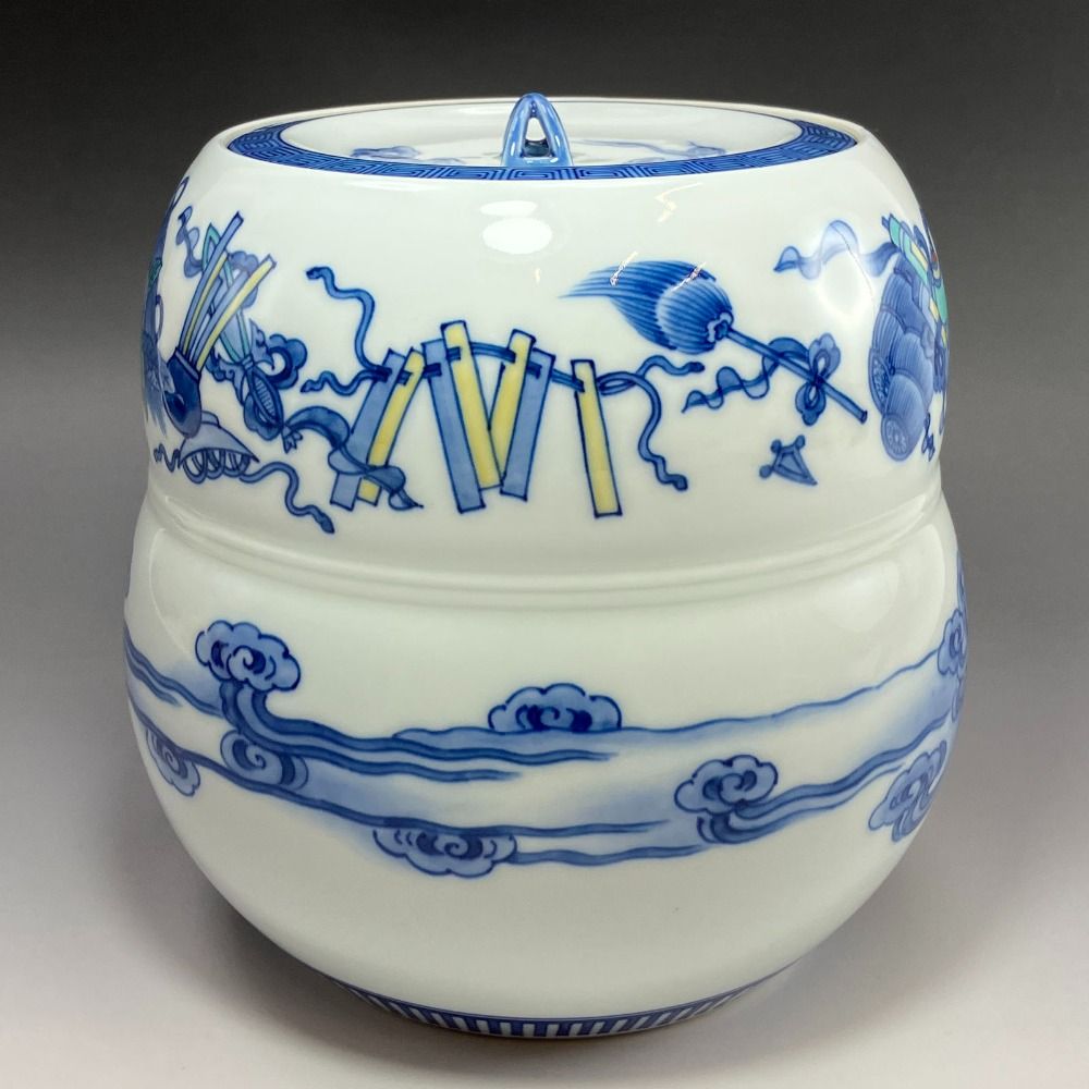 色鍋島宝絵水指 陶磁器