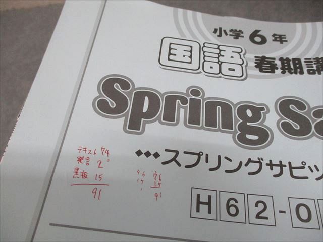 SAPIX サピックス 小6 国語 スプリングサピックス/デイリー