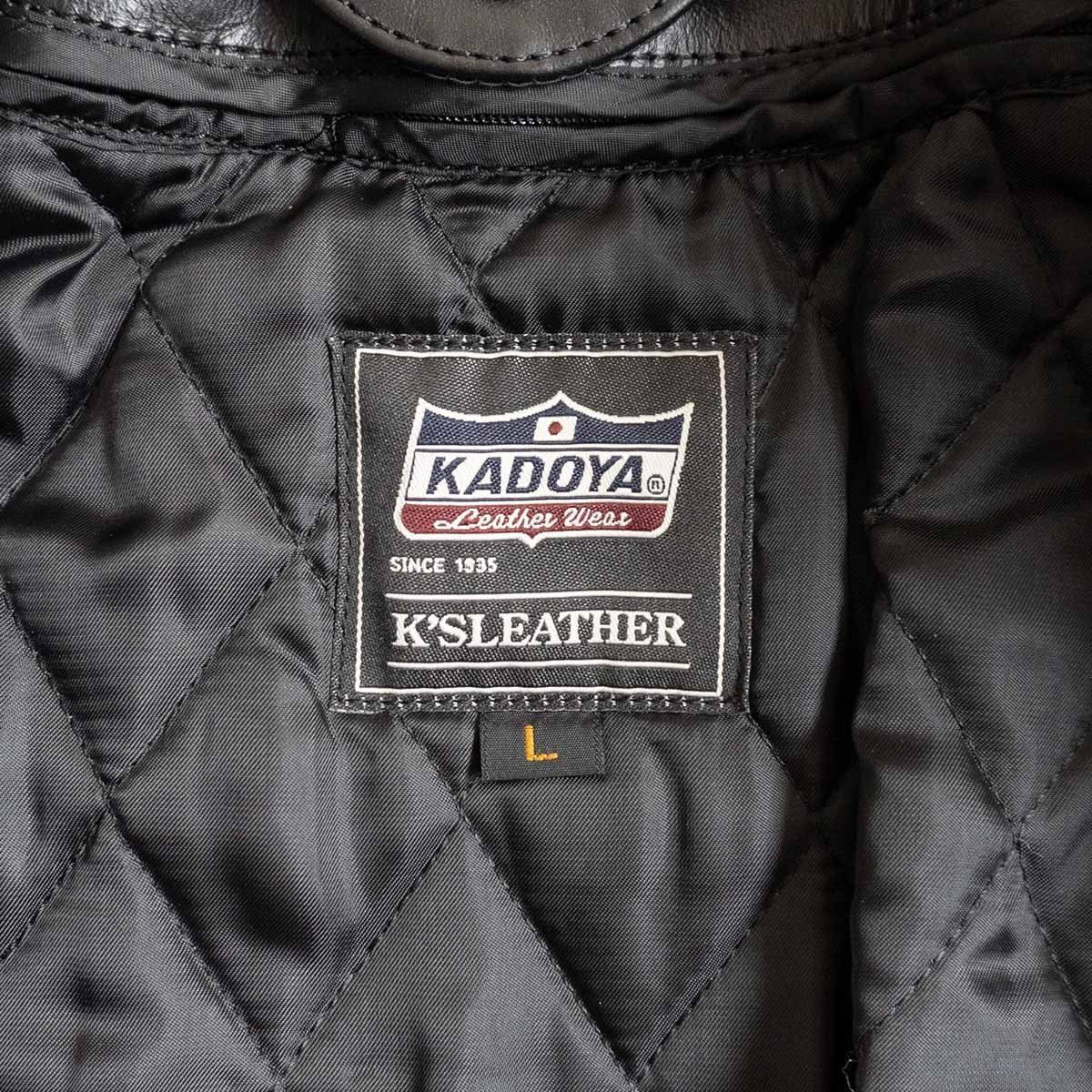 美品】K'S LEATHER by KADOYA【襟ボア ポリスマン ジャケット】l