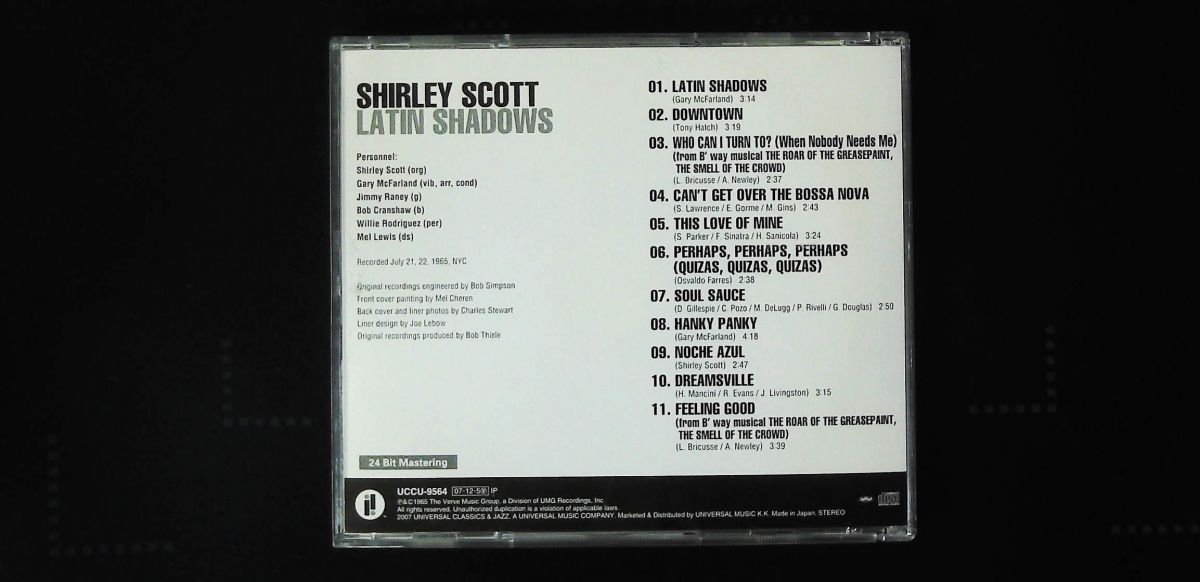 ラテン シャドゥズ CD シャーリー スコット UNIVERSAL CLASSICS P M
