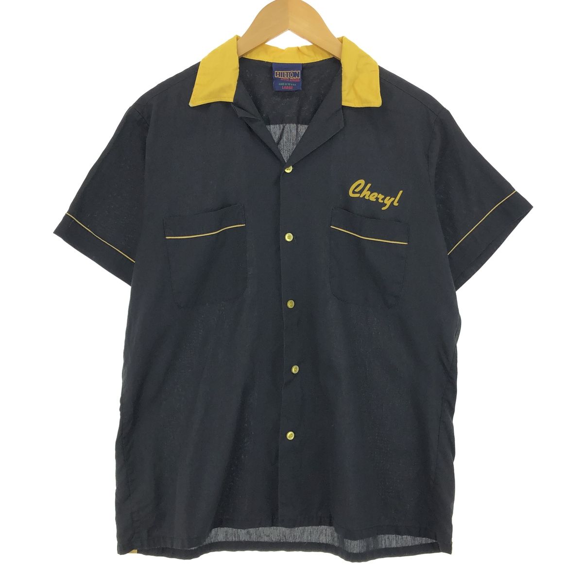 80’s~ビンテージ HILTON? ボウリングシャツ ユニフォーム プリント USA製 70s~80s HILTON Bowling S/S Shirt ヒルトン ボーリング