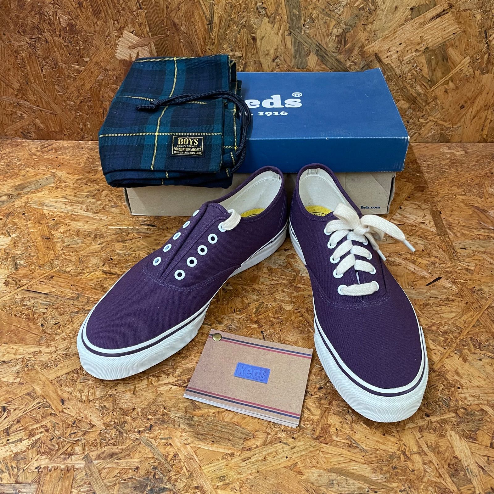 デッドストック Keds MAIN SAIL II 26.5cm パープル 箱 保存袋付き