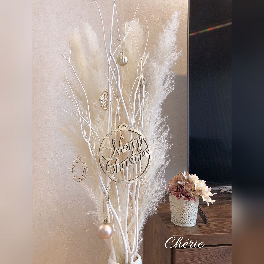 59 White Set G 特大パンパスグラス ドライフラワー クリスマス