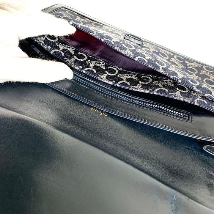 CELINE セリーヌ クラッチバッグ 馬車柄 Cマカダム ネイビー  