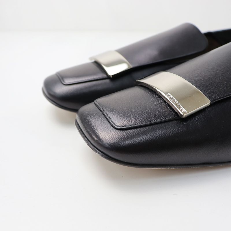 美品 セルジオロッシ Sergio Rossi sr1 Slippers メタルプレート  