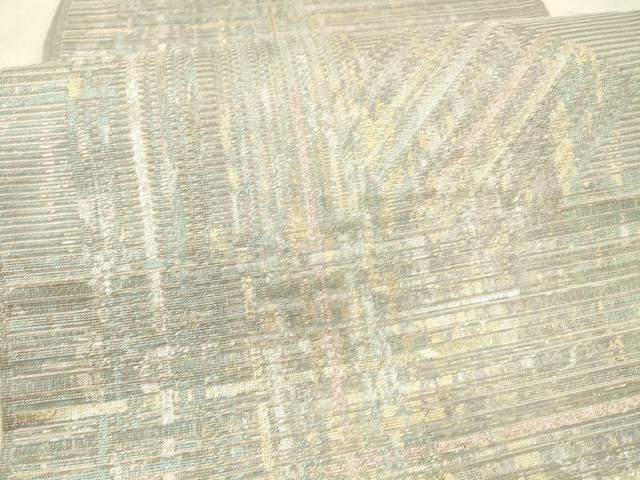 平和屋着物＊夏物　六通柄袋帯　抽象文様　金銀糸　正絹　逸品　DAAX8997cm 平和屋着物＊夏物 六通柄袋帯 唐織 抽象文様 金銀糸 正絹 逸品