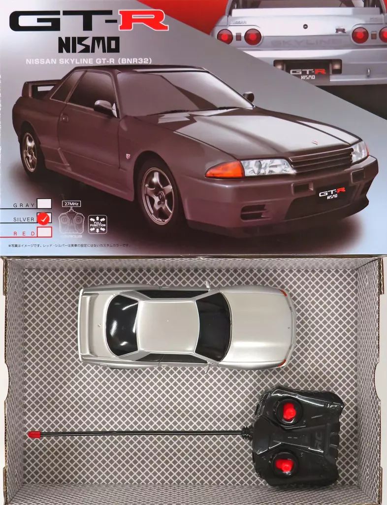 中古】ラジコン NISSAN SKYLINE GT-R BNR32(シルバー) 27MHz仕様