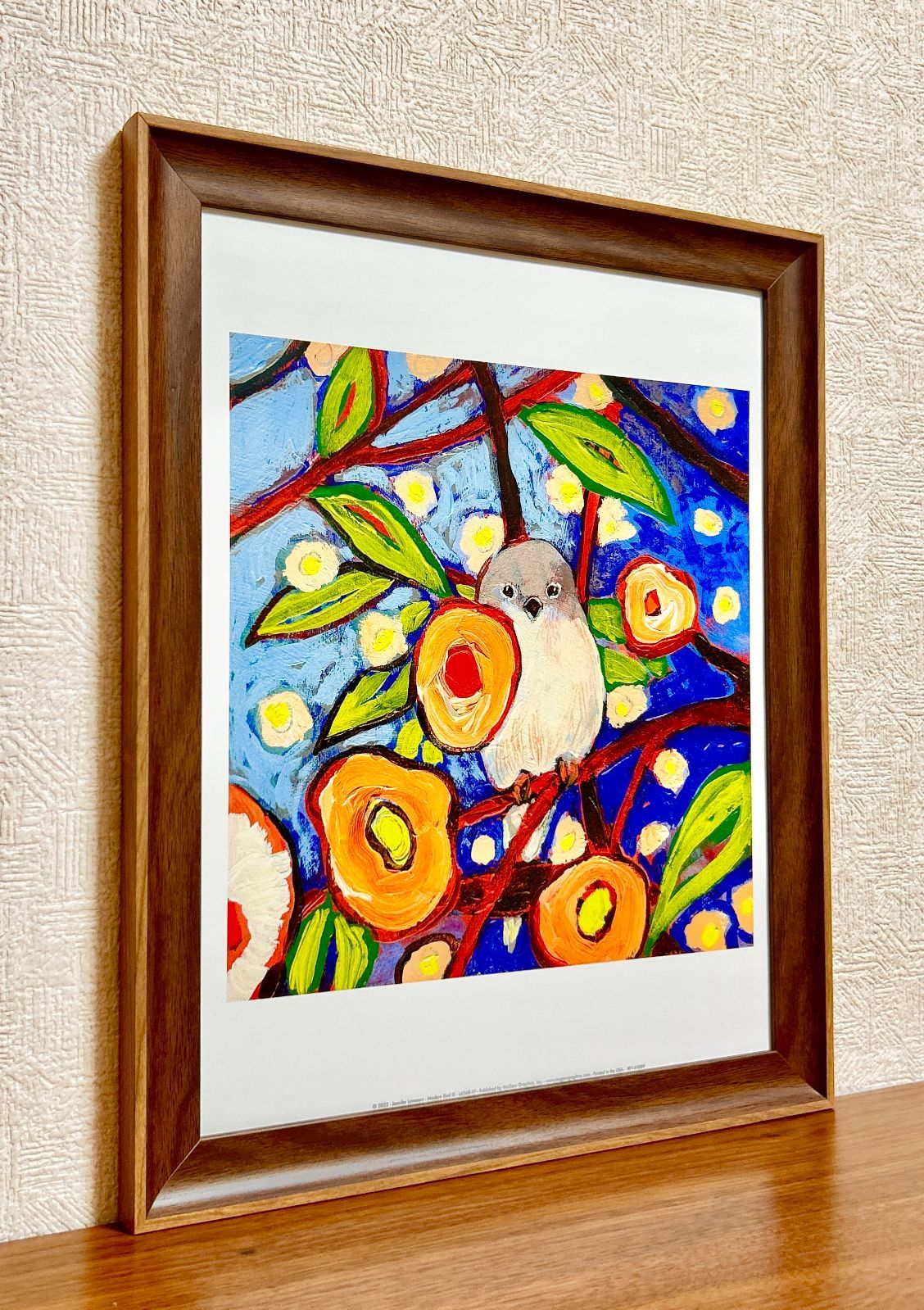 新品額縁付アートポスターJennifer Lommers（ジェニファー・ロマーズ）アートデザイン複合領域型アーティスト鳥植物花MODERN BIRD IX451