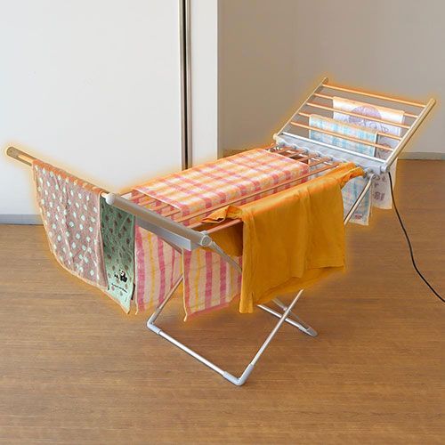 クーポン配布中-スーパー 対象 サンコー 室内干しでも速乾 ヒーター付物干スタンド HE-HLS21W