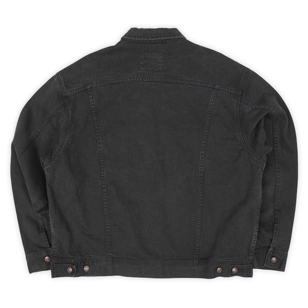 リー Lee 00s 2000年代 71075 ブラックデニムジャケット Gジャン ジージャン トラッカー ビッグサイズ 企業ロゴ刺繍 220 101-J USA ヴィンテージ 古着 メンズ コート ジャケット 黒 XL