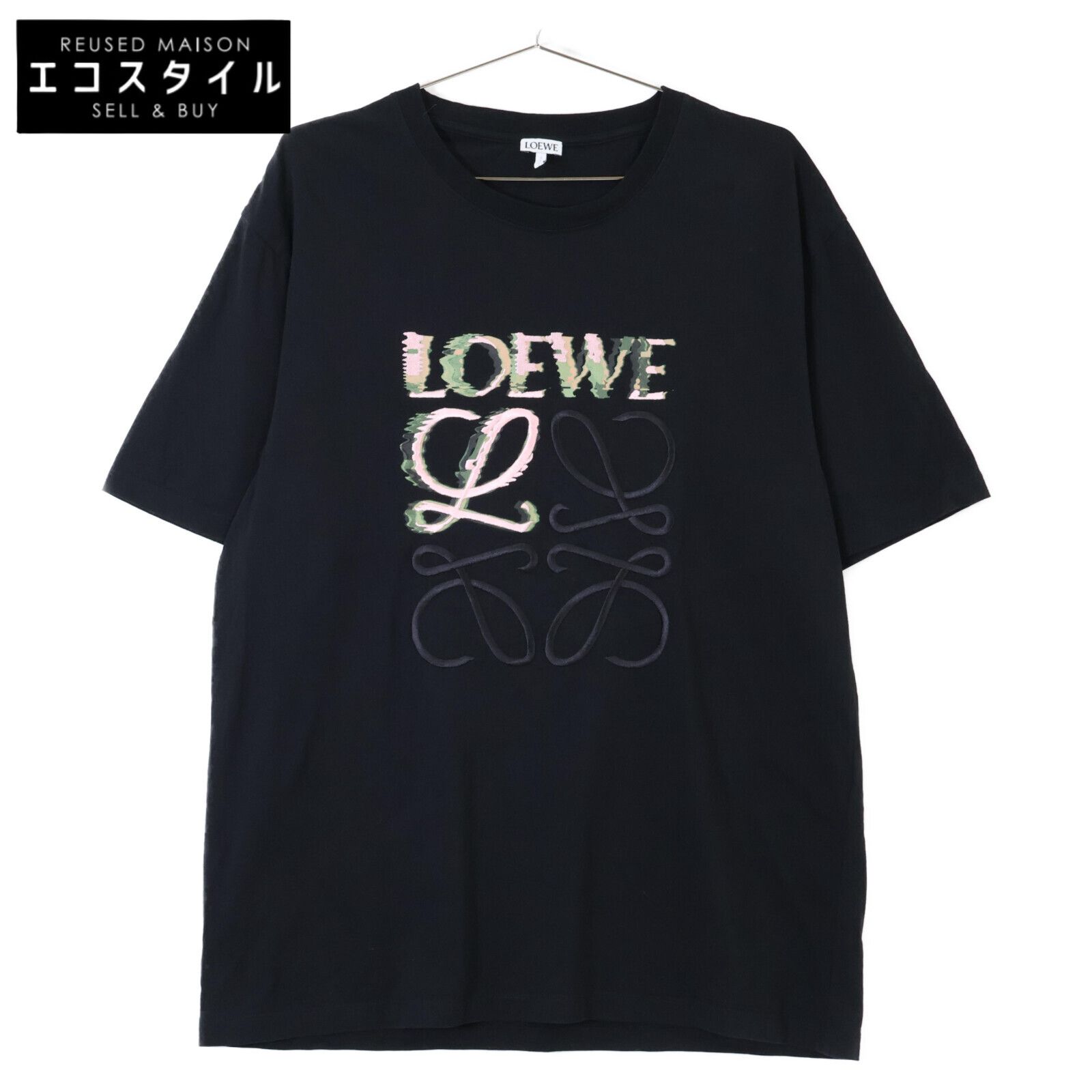 LOEWE ロエベ H526Y22J61 ブラック アナグラム クルーネックTシャツ S