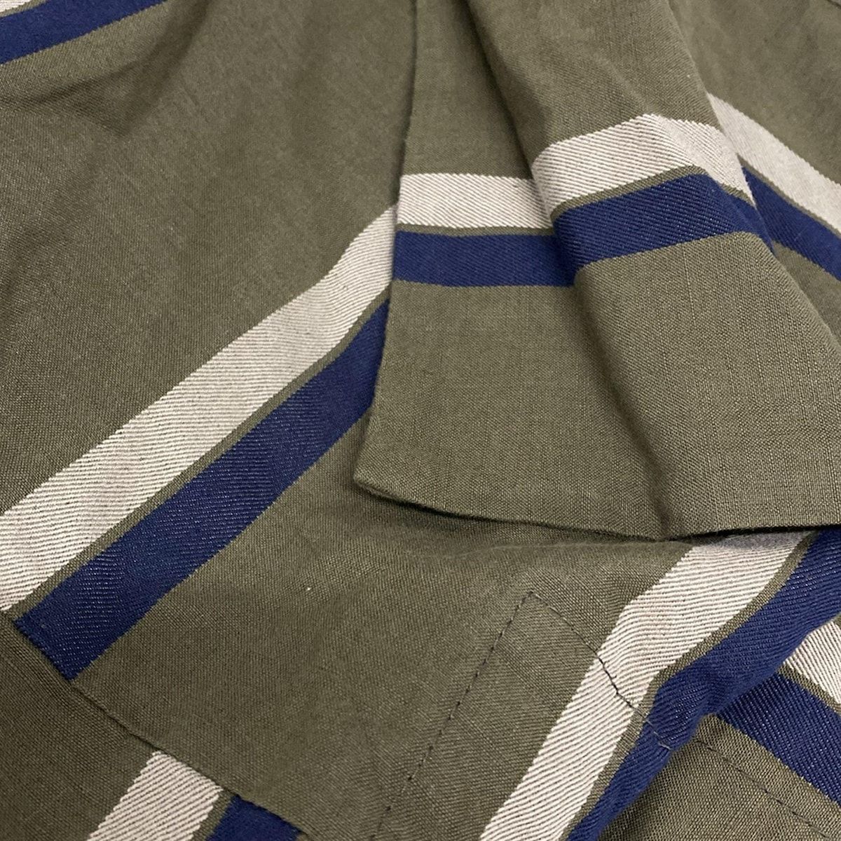 ヴィヴィアンウエストウッドレッドレーベル ミニスカート サイズ2 M レディース - カーキ×ベージュ×ネイビー ストライプ 変形デザイン GULLKHAN_COM