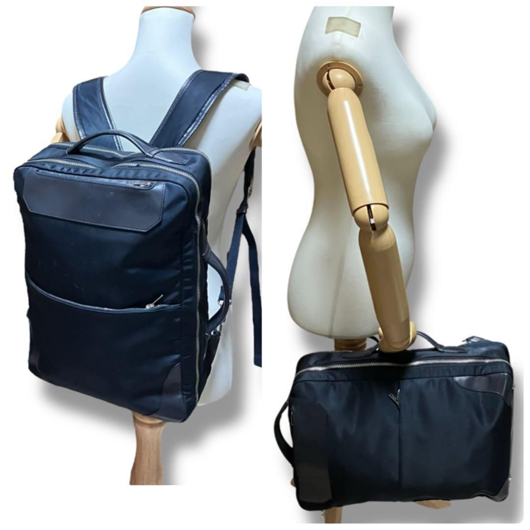FIVE WOODS ファイブウッズ リュック 2way ナイロン レザー 紺 FIVE WOODS ファイブウッズ リュック 2way ナイロン レザー 紺