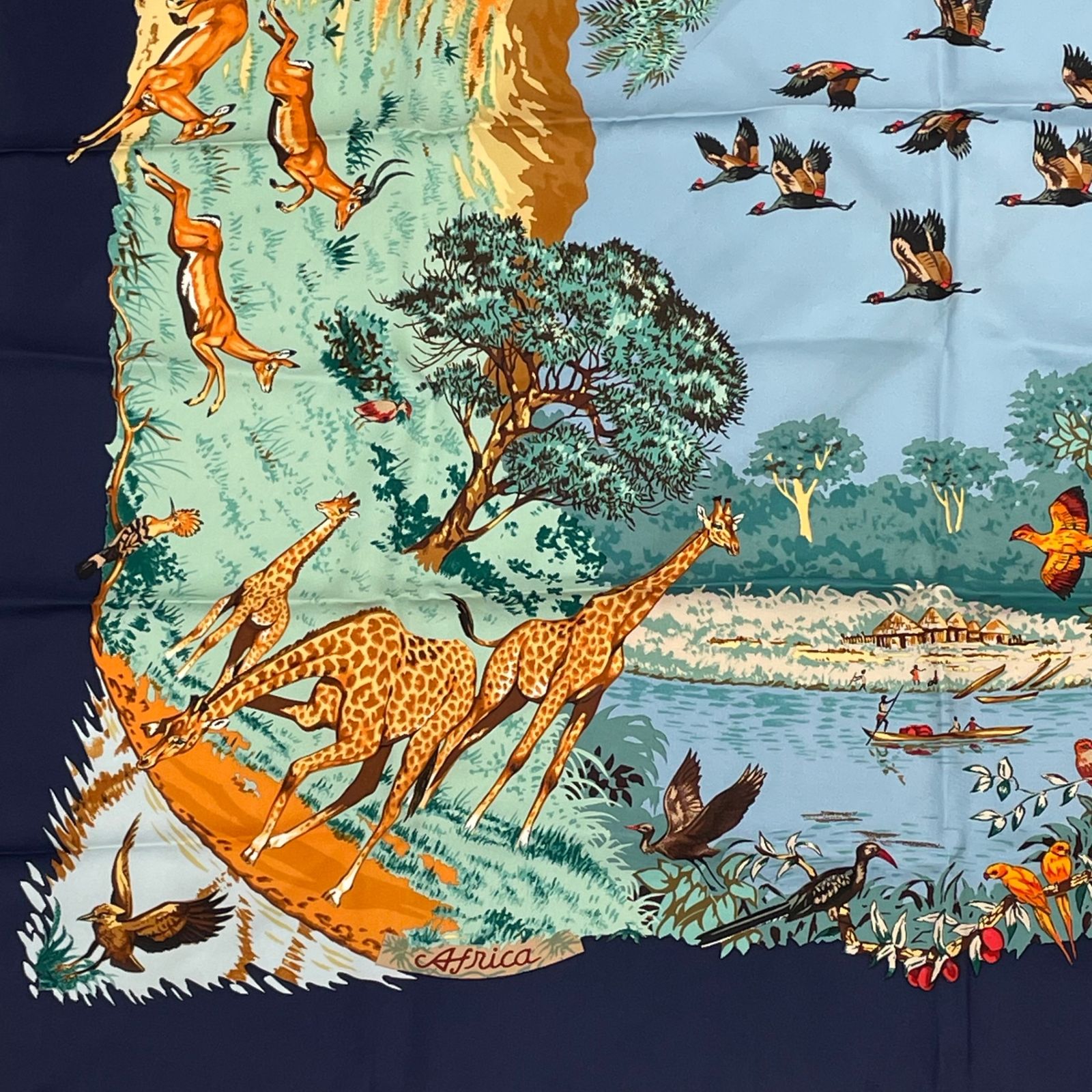 極美品 HERMES エルメス スカーフ カレ90 AFRICA アフリカ