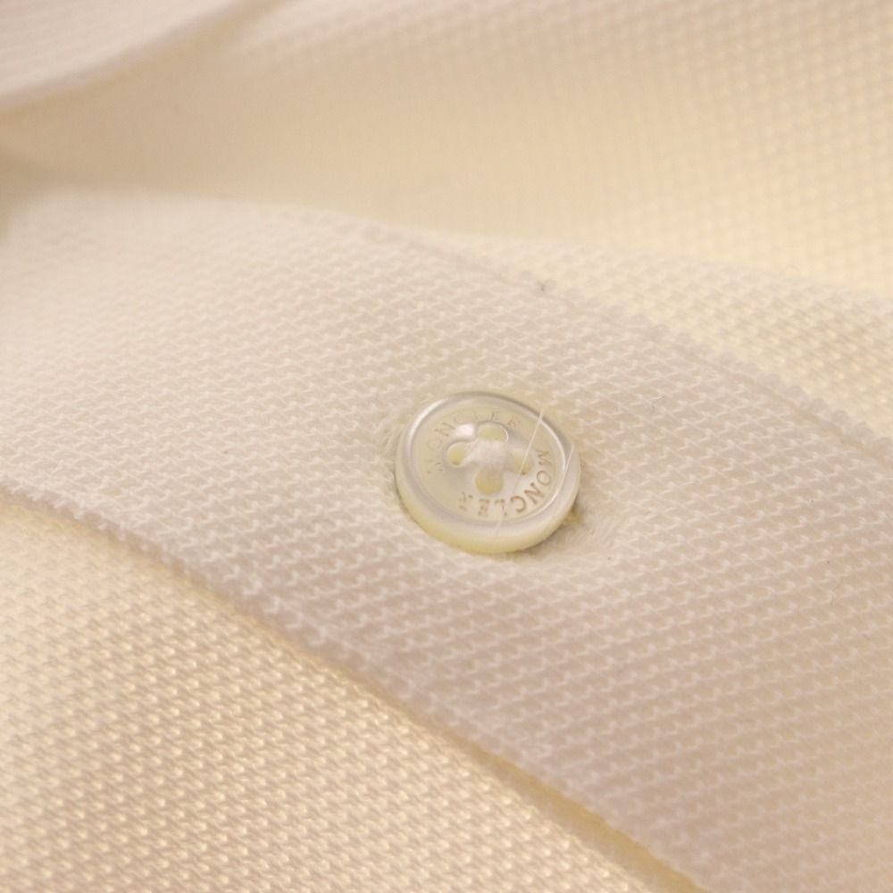 モンクレール ジーニアス ポロシャツ ロゴパッチ メンズ ホワイト コットン □ モンクレール ポロシャツ 半袖 トップス ジーニアス ワッペン