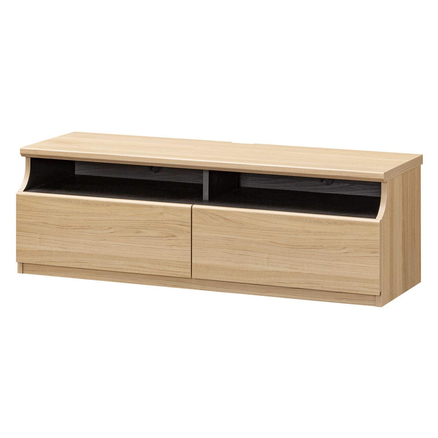 ティレスタ3 TL3-4012HNA 42.4cm 奥行 39.3 高さ 118.2 幅 ナチュラルブラウンの木目調 たっぷり収納 コーディネートしやすいすっきりデザイン テレビボード ローボード テレビ台 白井産業 大型テレビ用 42-50V