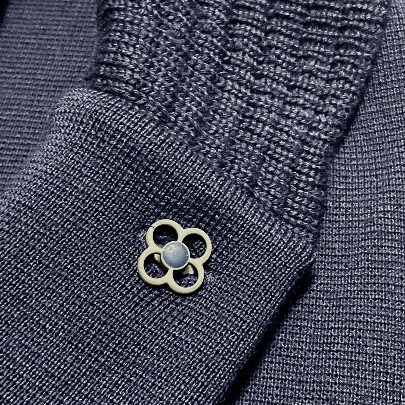 LARDINI テーラードジャケット ダブルブレスト ニット メタルボタン L LARDINI ラルディーニ ショールカラー メタルボタン ダブル