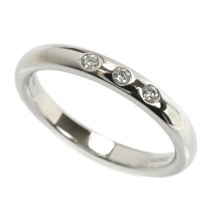 TIFFANY-Co. ティファニー Pt950プラチナ スタッキングバンド 3Pダイヤ リング 指輪 60017086 13号 5.8g レディース