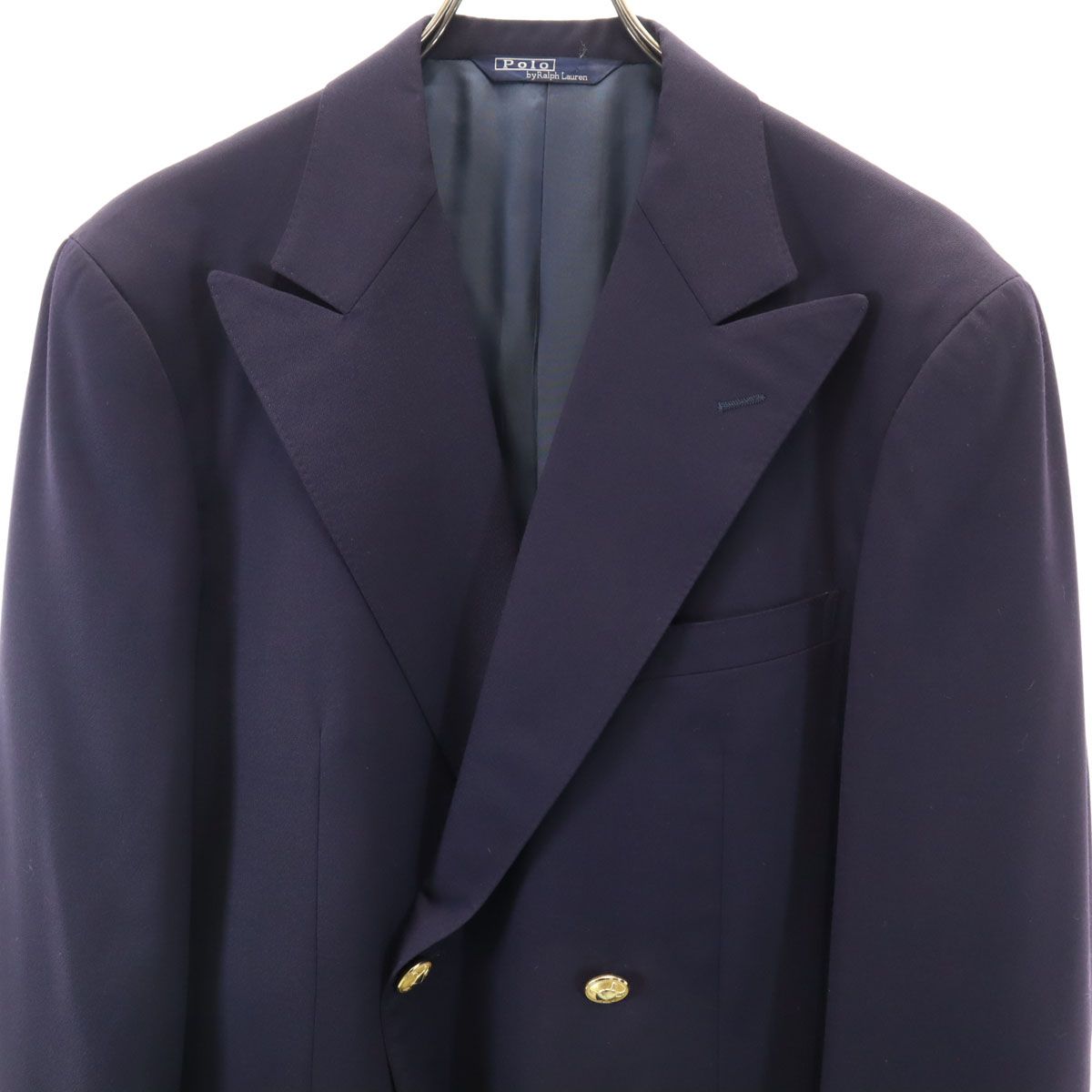90s ポロバイラルフローレン 紺ブレ ダブル テーラードジャケット AB6 Polo by Ralph Lauren ポロバイラルフローレン 90s オールド