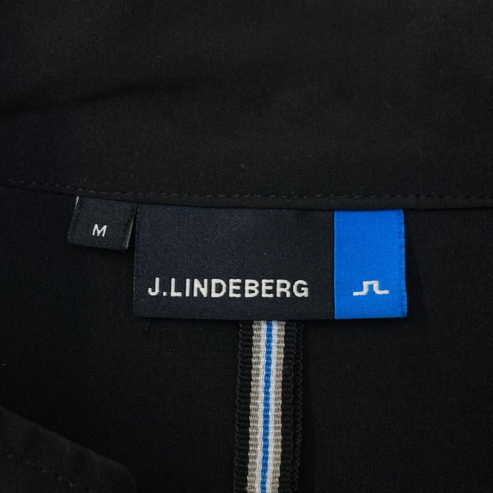 サイズ：M J.LINDEBERG ジェイリンドバーグ  バックロゴ 長袖 ジップジャケット  ブラック系 [240101461969] ゴルフウェア メンズ ストスト サイズ：M J.LINDEBERG ジェイリンドバーグ 長袖ジップ