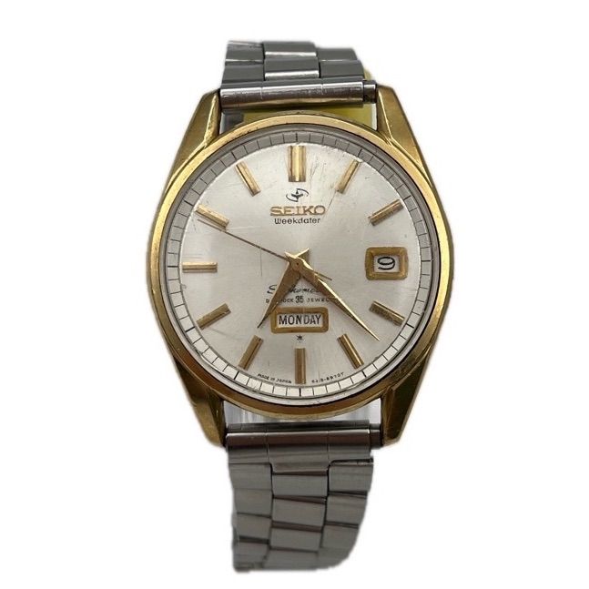 セイコー　マチック　ウィークデータ　35石　メンズ腕時計 ▽稼働品 SEIKO セイコーマチック 自動巻き腕時計 デイデイト 35石